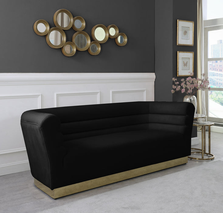 Bellini Black Velvet Sofa