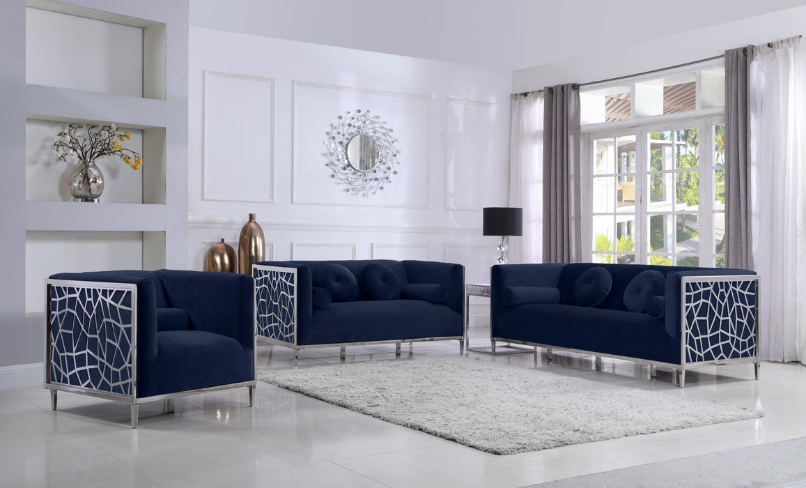 Opal Navy Velvet Sofa - Home And Beyond
