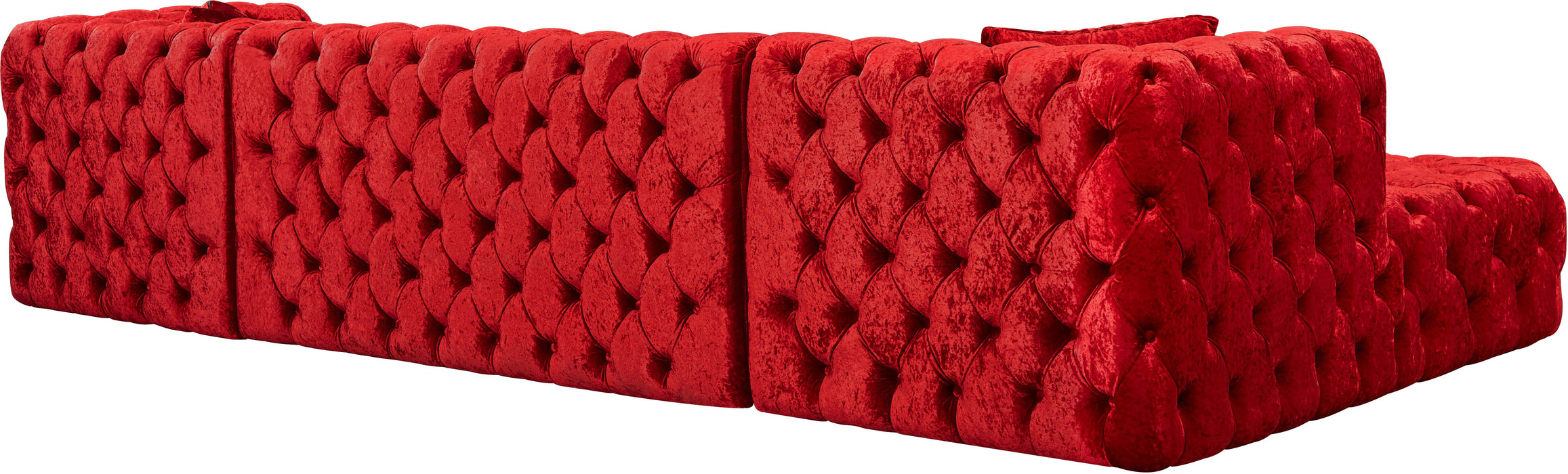 Coco Red Velvet 3pc. Sectional (3 Boxes)