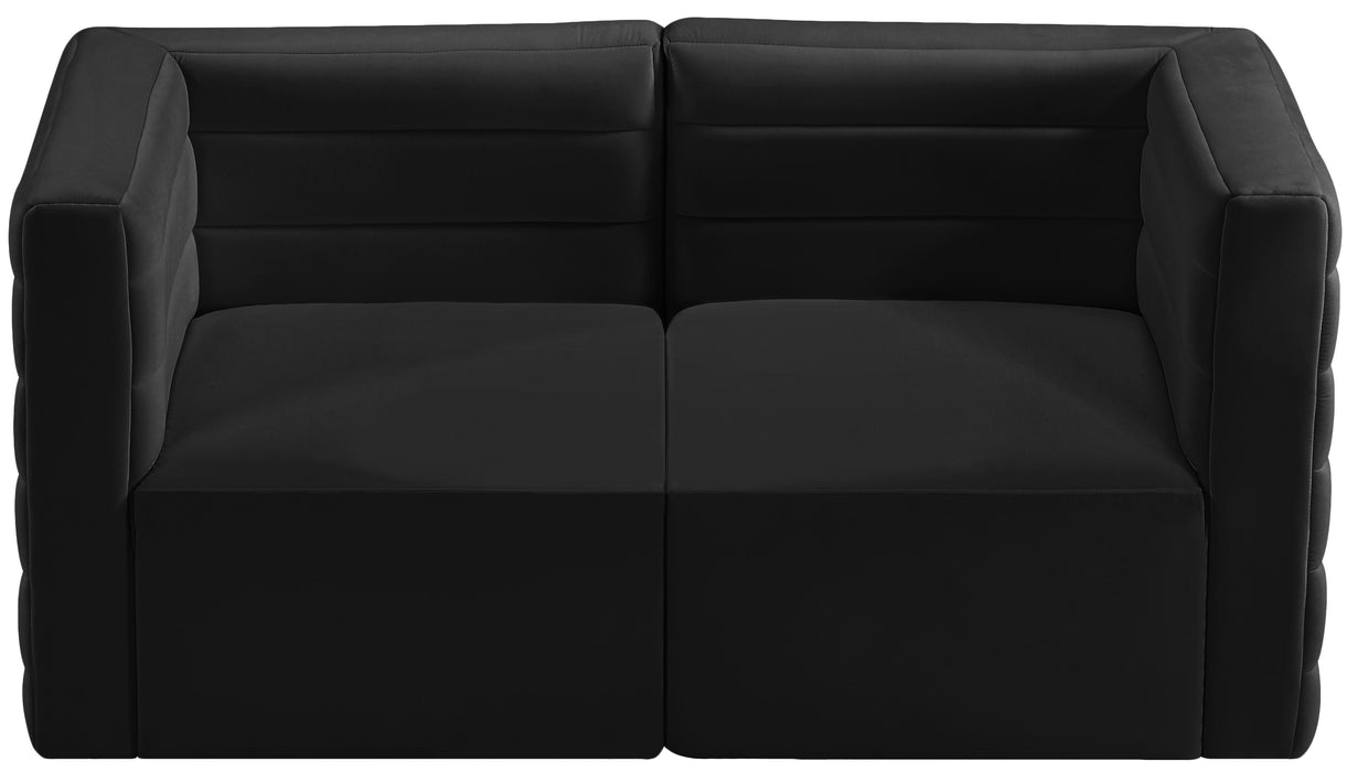 Quincy Black Velvet Modular Sofa