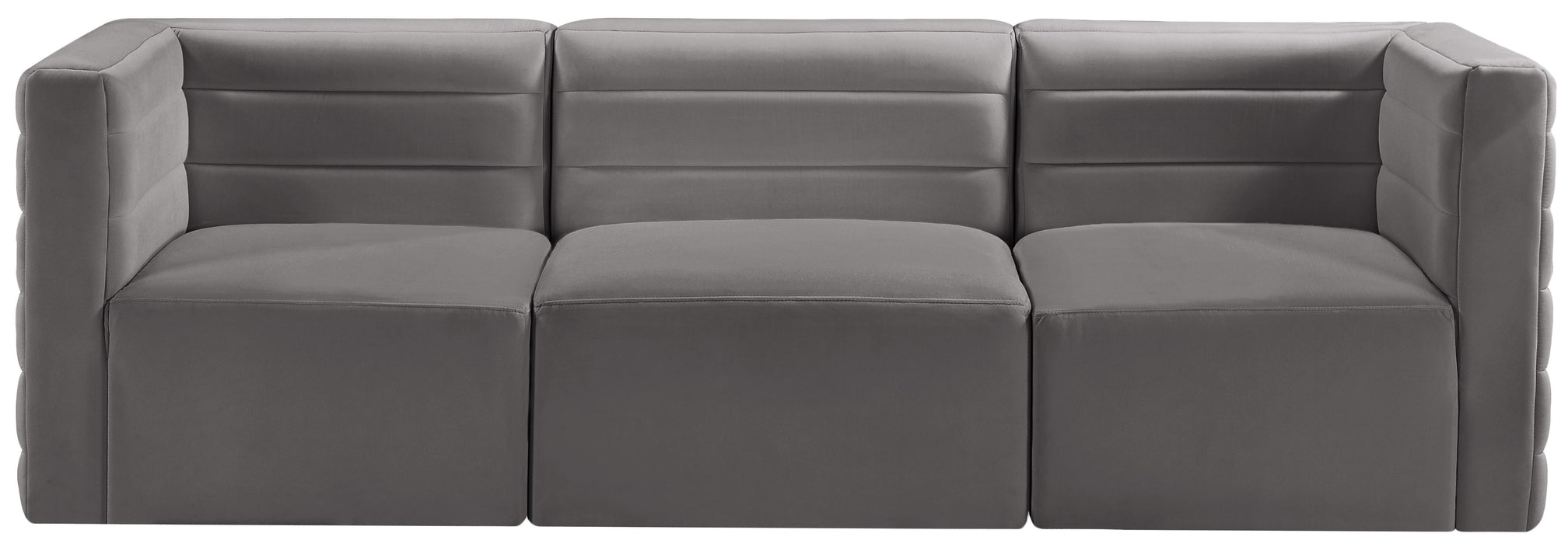 Quincy Grey Velvet Modular Sofa