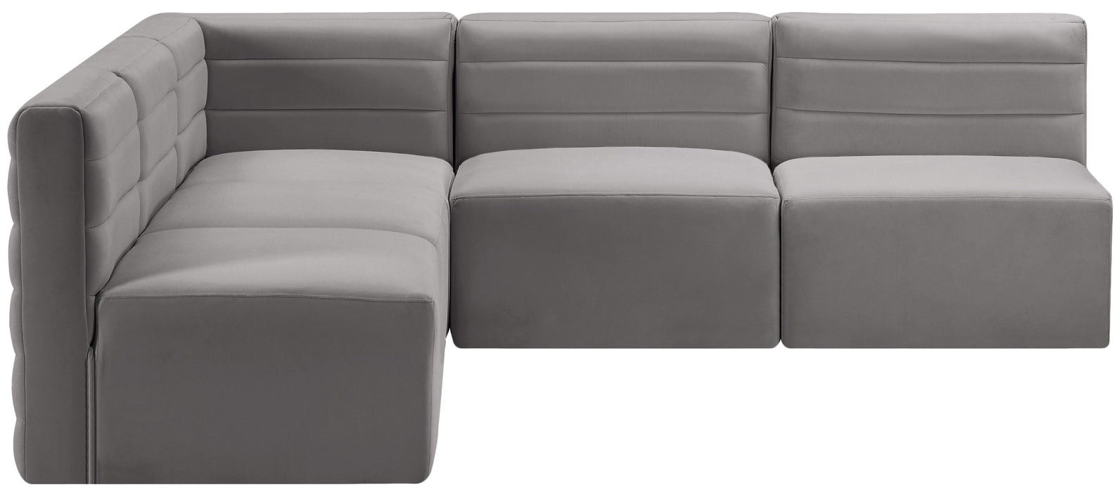 Quincy Grey Velvet Modular Sectional