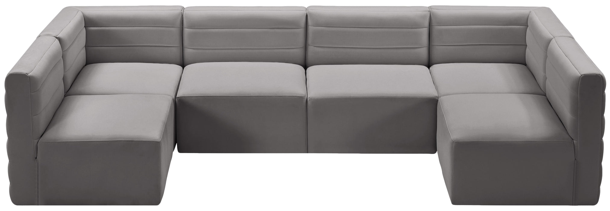 Quincy Grey Velvet Modular Sectional