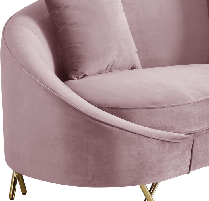 Serpentine Pink Velvet Sofa - Home And Beyond