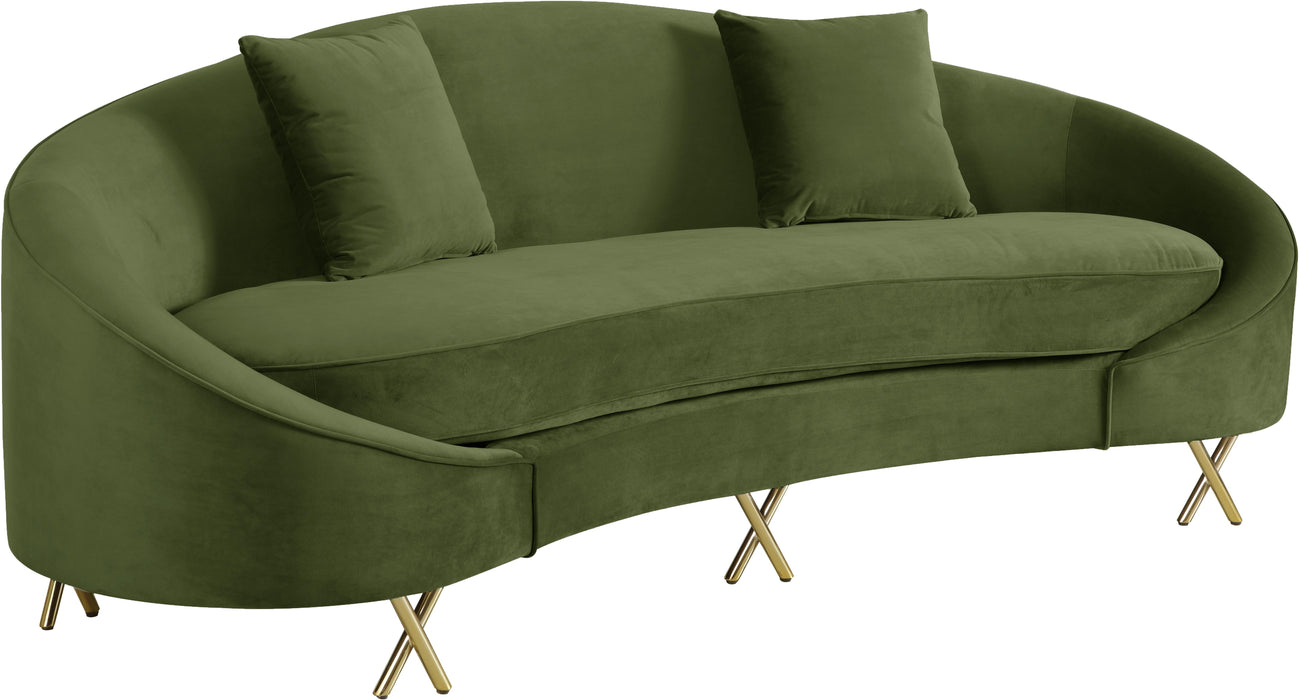 Serpentine Olive Velvet Sofa image