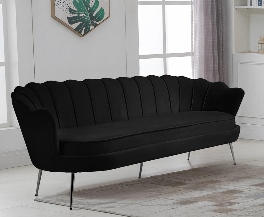 Gardenia Black Velvet Sofa