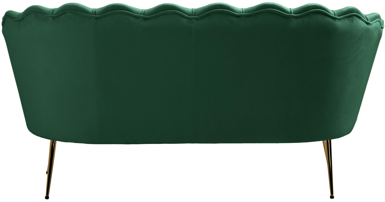 Gardenia Green Velvet Loveseat