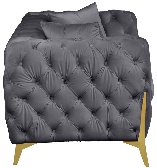 Kingdom Grey Velvet Loveseat