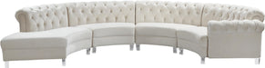 Anabella Cream Velvet 4pc. Sectional image