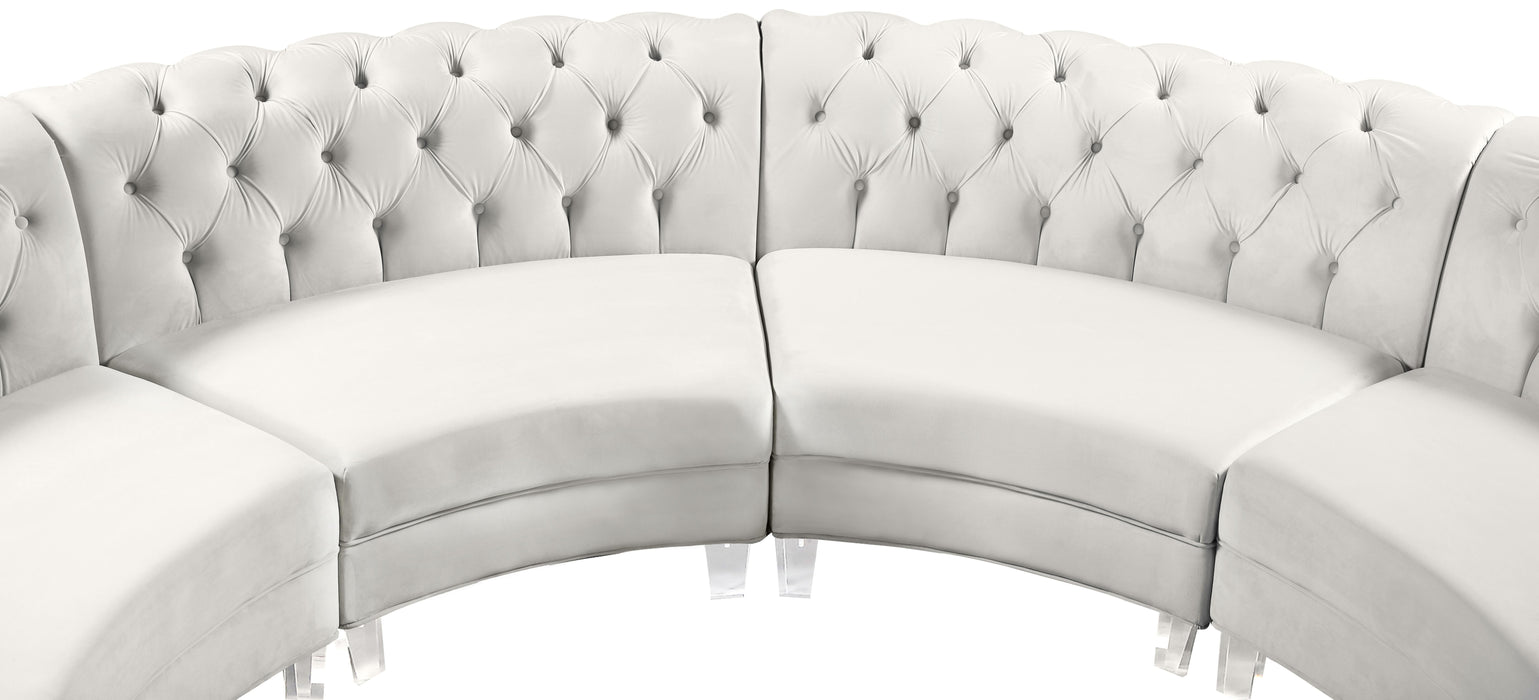 Anabella Cream Velvet 4pc. Sectional