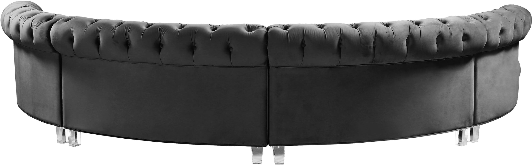 Anabella Grey Velvet 4pc. Sectional