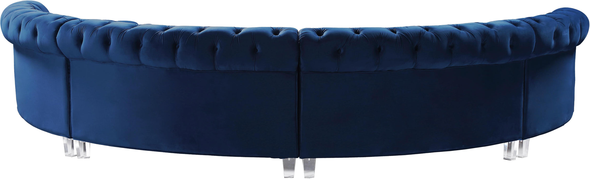 Anabella Navy Velvet 4pc. Sectional