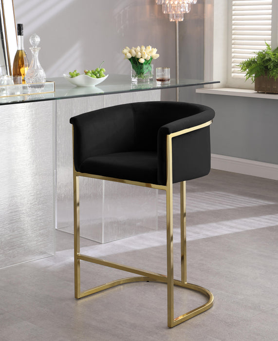 Donatella Black Velvet Stool