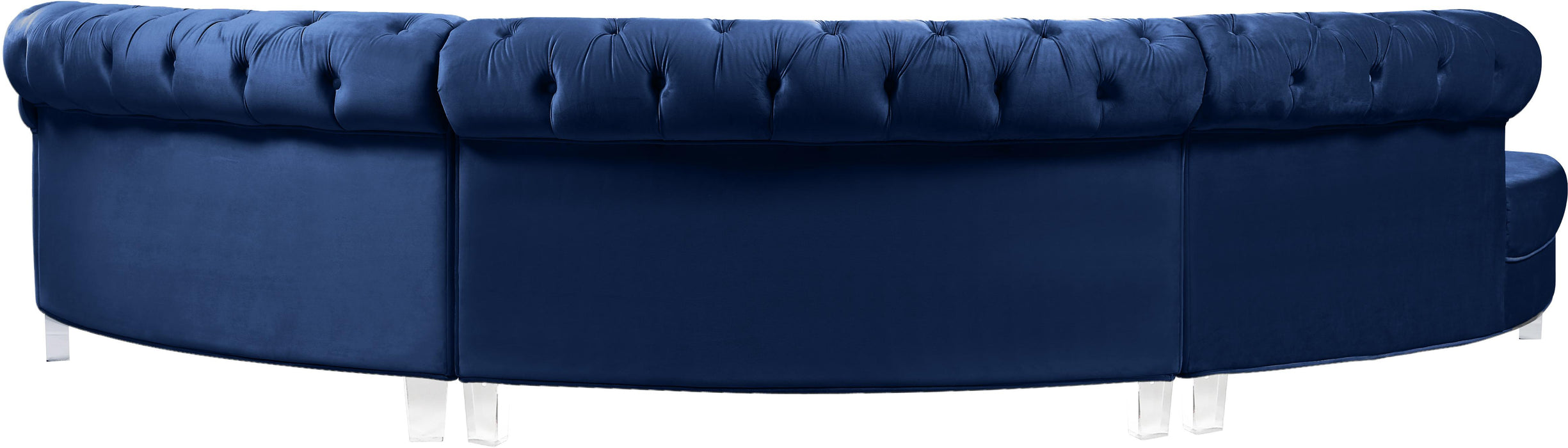 Anabella Navy Velvet 3pc. Sectional