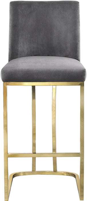 Heidi Grey Velvet Stool