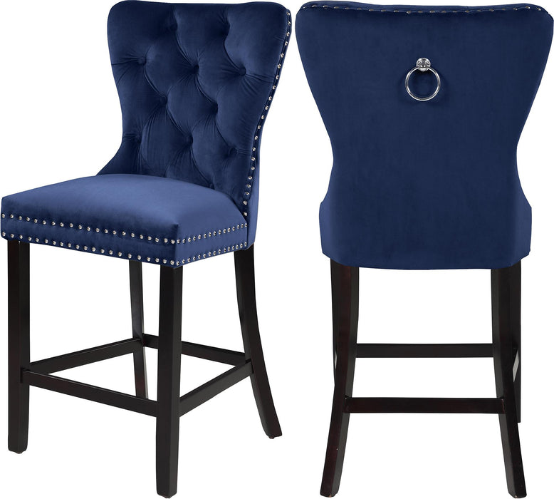 Nikki Navy Velvet Stool image