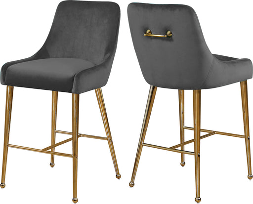 Owen Grey Velvet Stool image