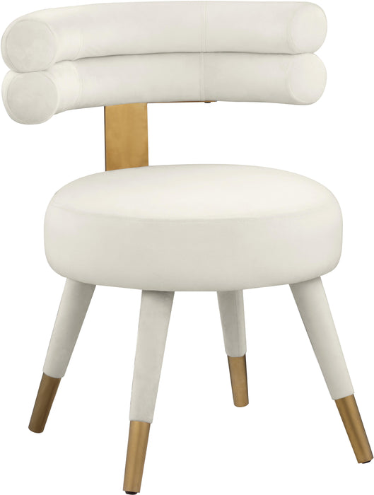 Fitzroy Cream Velvet Dining Chair - Home And Beyond