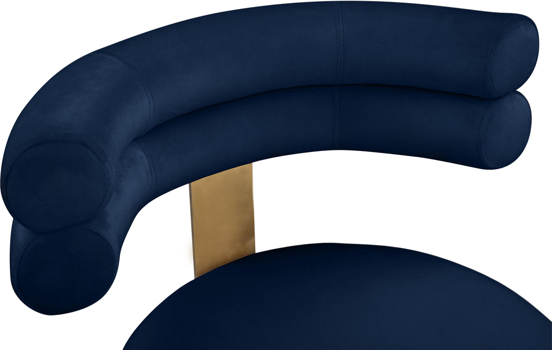 Fitzroy Navy Velvet Dining Chair - Home And Beyond
