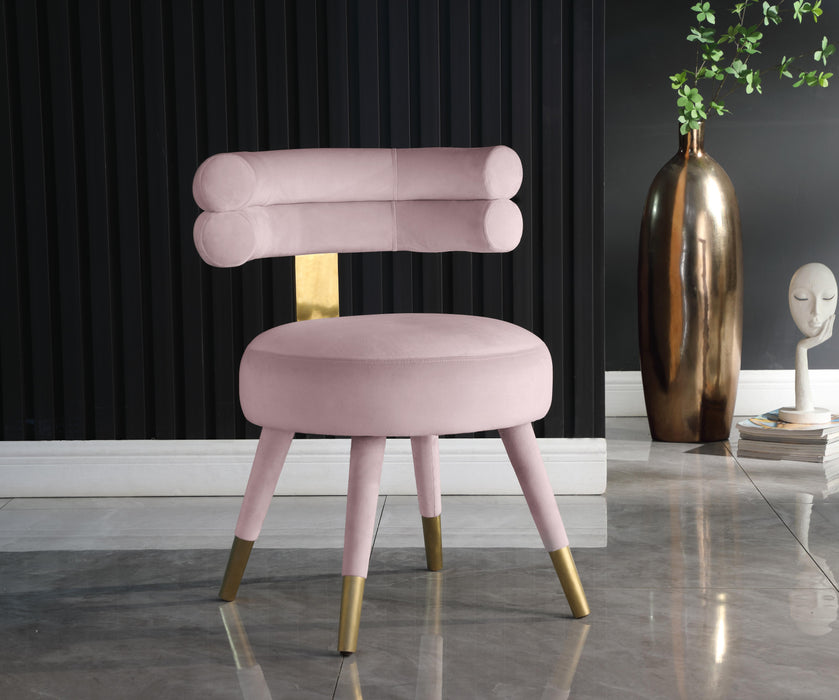 Fitzroy Pink Velvet Dining Chair - Home And Beyond