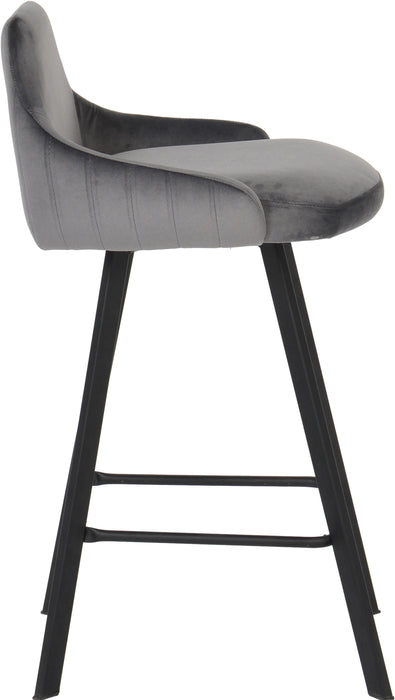 Viviene Grey Velvet Stool