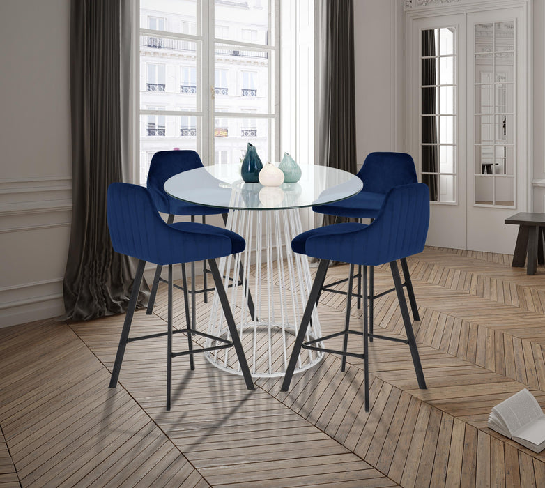 Viviene Navy Velvet Stool