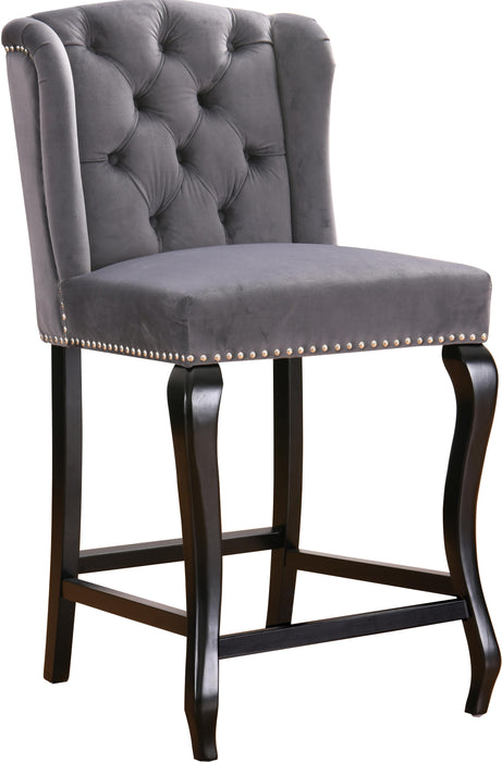 Suri Grey Velvet Stool