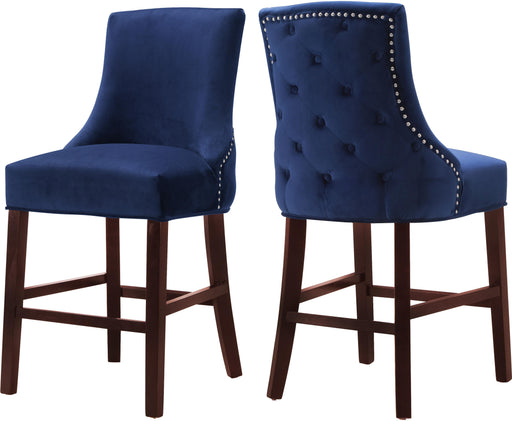 Hannah Navy Velvet Stool image