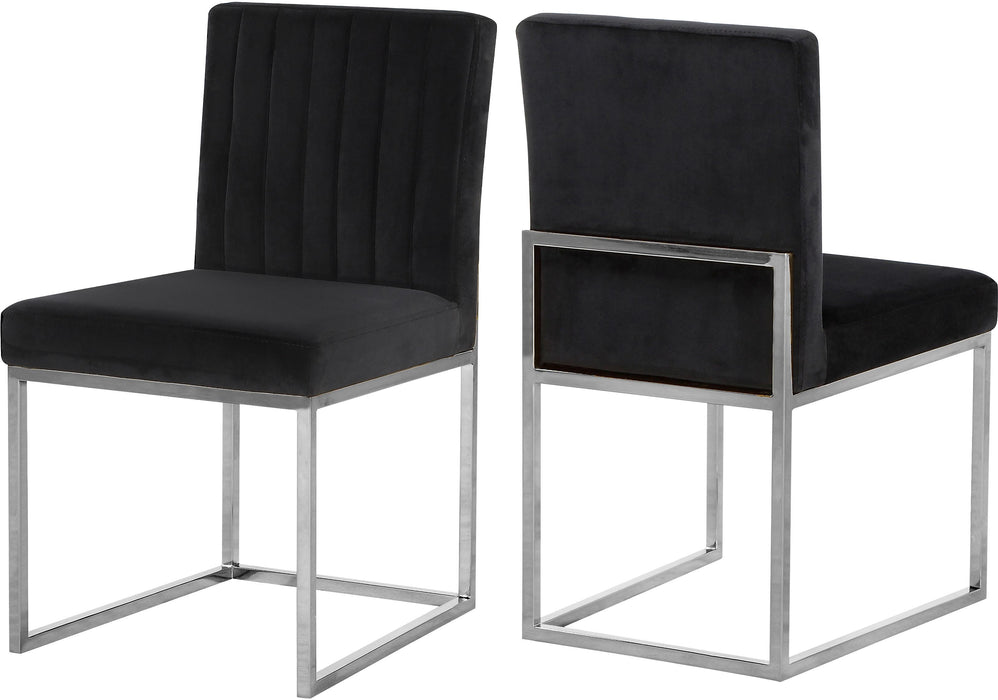 Giselle Black Velvet Dining Chair