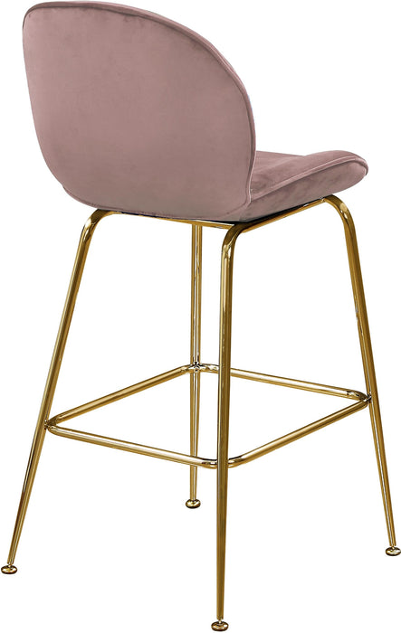 Paris Pink Velvet Stool