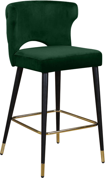 Kelly Green Velvet Stool