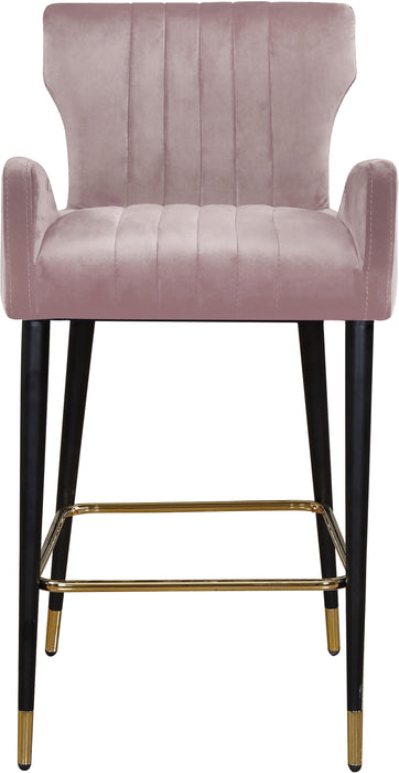 Luxe Pink Velvet Stool