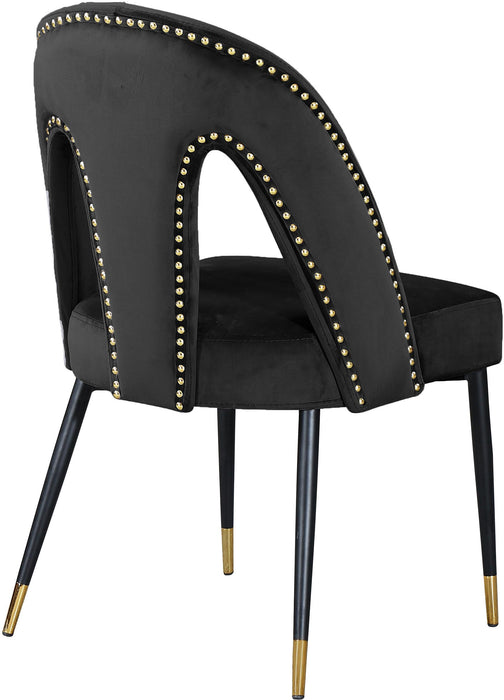 Akoya Black Velvet Dining Chair