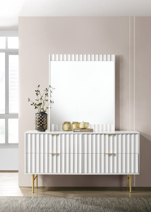 white glossy dresser Christopher Knight Home - Kaja Outdoor 7-Piece Dining Set The unique beveled design of the drawers is full of modern elements Felicity - 6-Drawer Wood Dresser
