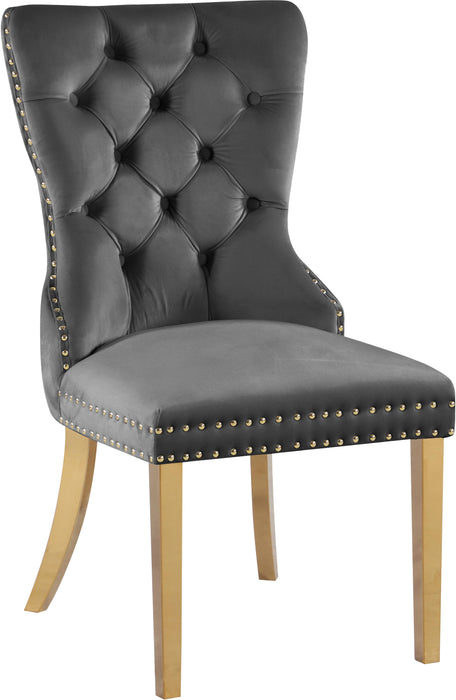 Carmen Grey Velvet Dining Chairs (2) - Home And Beyond