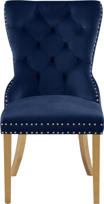 Carmen Navy Velvet Dining Chairs (2) - Home And Beyond
