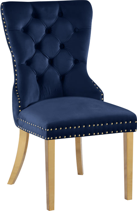 Carmen Navy Velvet Dining Chairs (2) - Home And Beyond