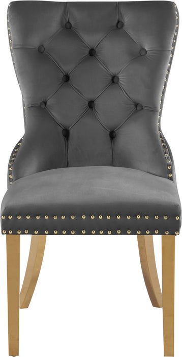 Carmen Grey Velvet Dining Chairs (2) - Home And Beyond