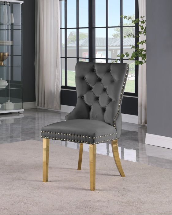 Carmen Grey Velvet Dining Chairs (2) - Home And Beyond