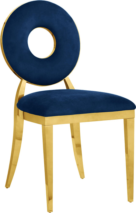 Carousel Navy Velvet Dining Chair - Home And Beyond