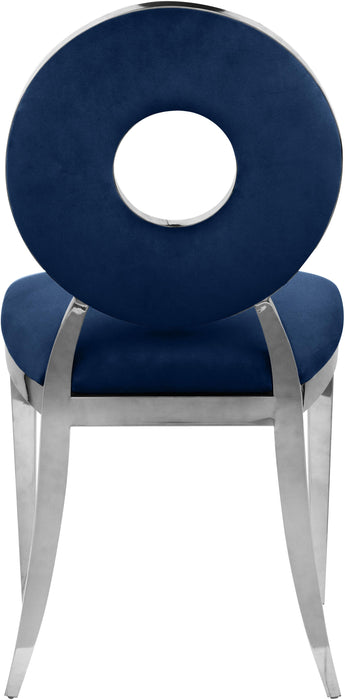 Carousel Navy Velvet Dining Chair - Home And Beyond