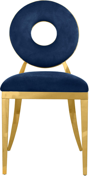 Carousel Navy Velvet Dining Chair - Home And Beyond