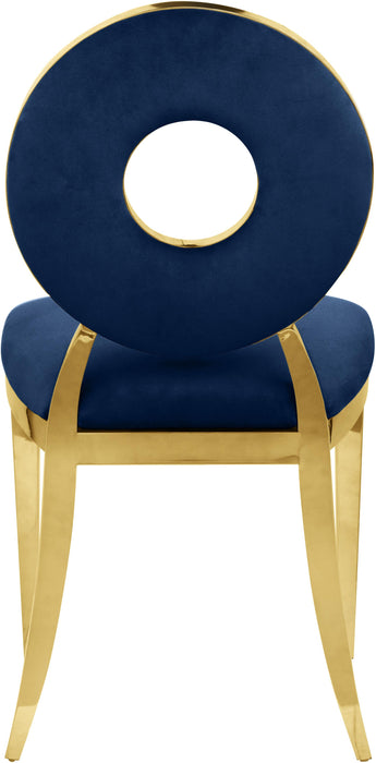 Carousel Navy Velvet Dining Chair - Home And Beyond