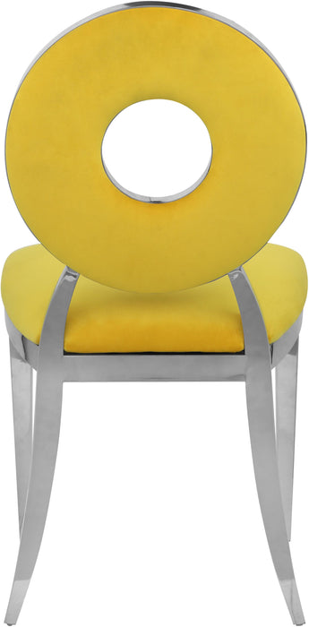Carousel Yellow Velvet Dining Chair - Home And Beyond