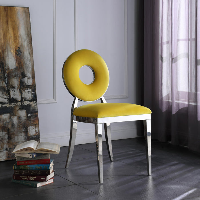 Carousel Yellow Velvet Dining Chair - Home And Beyond