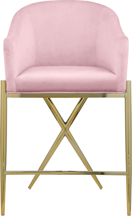 Xavier Pink Velvet Counter Stool