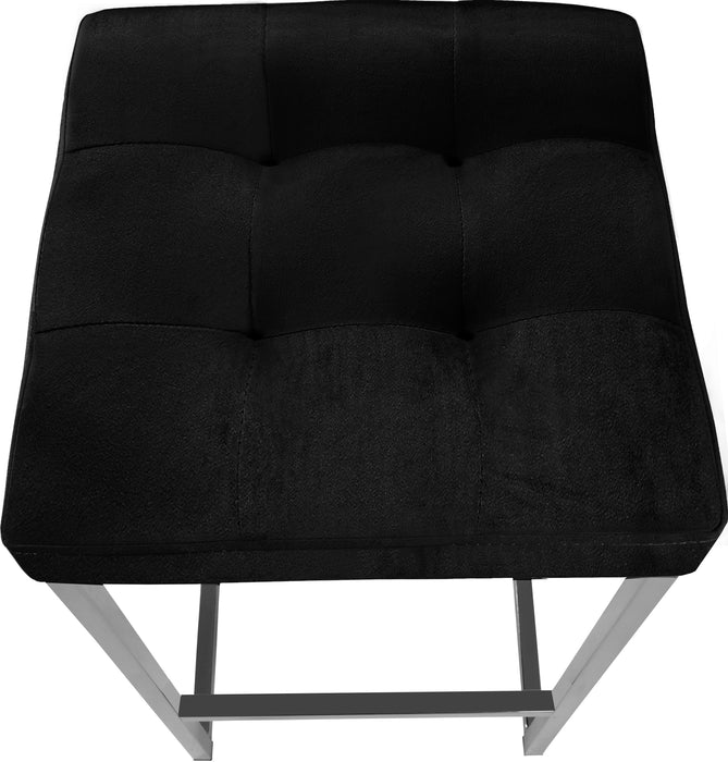 Nicola Black Velvet Stool