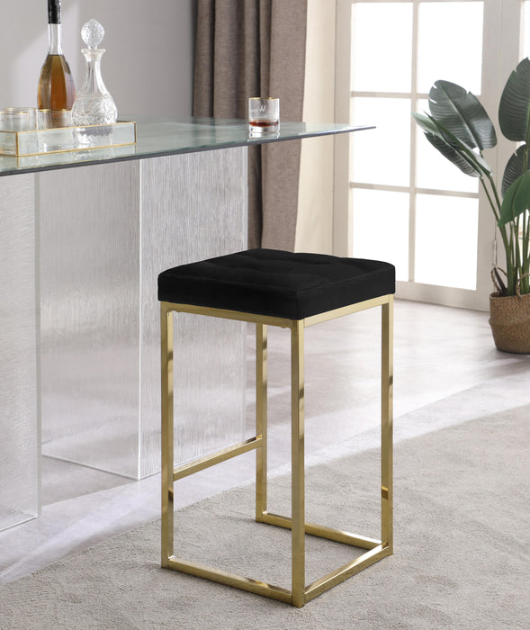 Nicola Black Velvet Stool