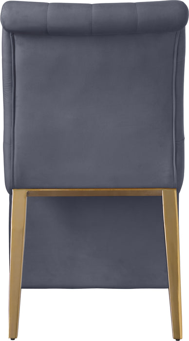 Curve Grey Velvet Dining Chair - Home And Beyond