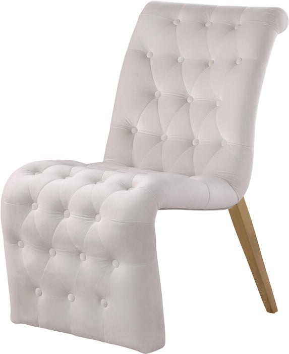 Curve Cream Velvet Dining Chair - Home And Beyond